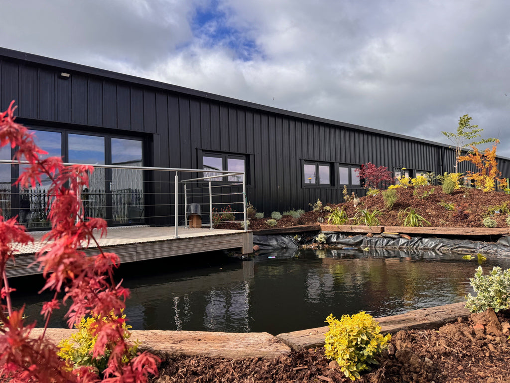 Haith's fulfilment centre and pond for nature, wildlife and to improve biodiversity.