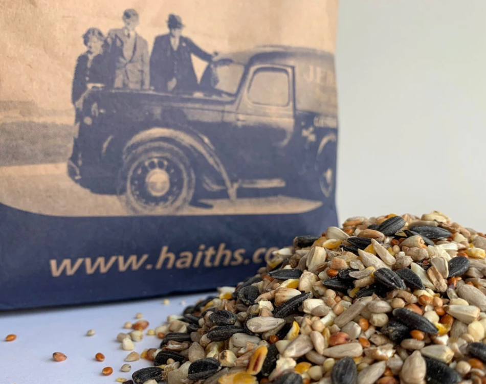 Haith's old bags bird food used to be packaged in 